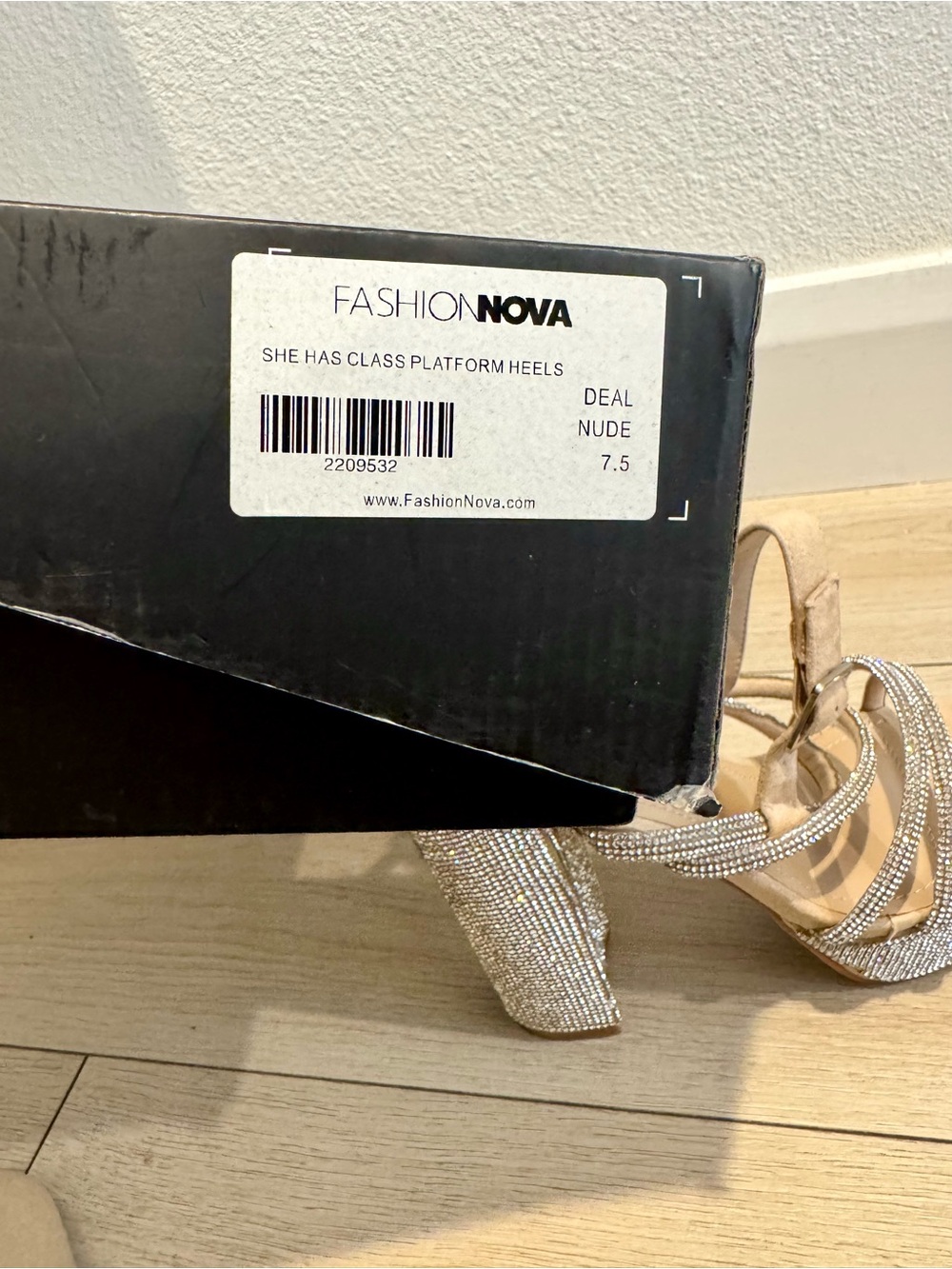 Fashion Nova Silver Rhinestone Platform Heels - Picture 8 of 8